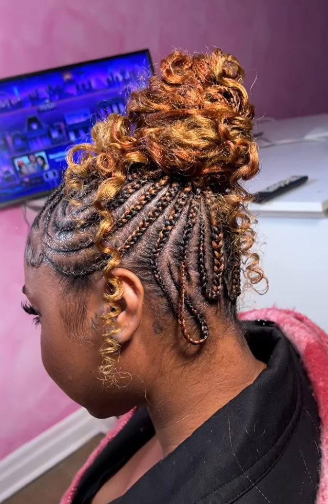 Copper braided updo